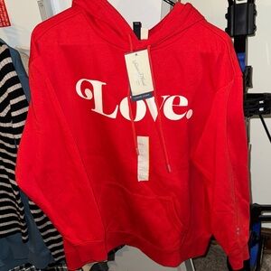 Universal Thread Red "Love" Hooded Sweatshirt
